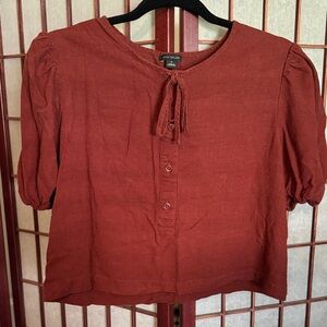 Ann Taylor Terracotta Button-Front Blouse